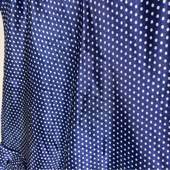 La Vie En Rose Blue Polka Dot Nightgown Sleep Dress Slip Dress W Ruffle Hem L - Picture 6 of 13